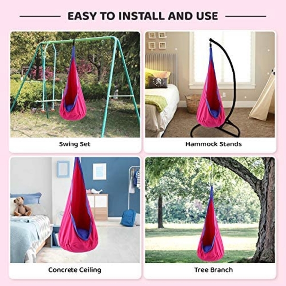 Children Funny Hanging Swing Seat Indoor and Outdoor Hammock Toy for Kids - Picture 3 of 7